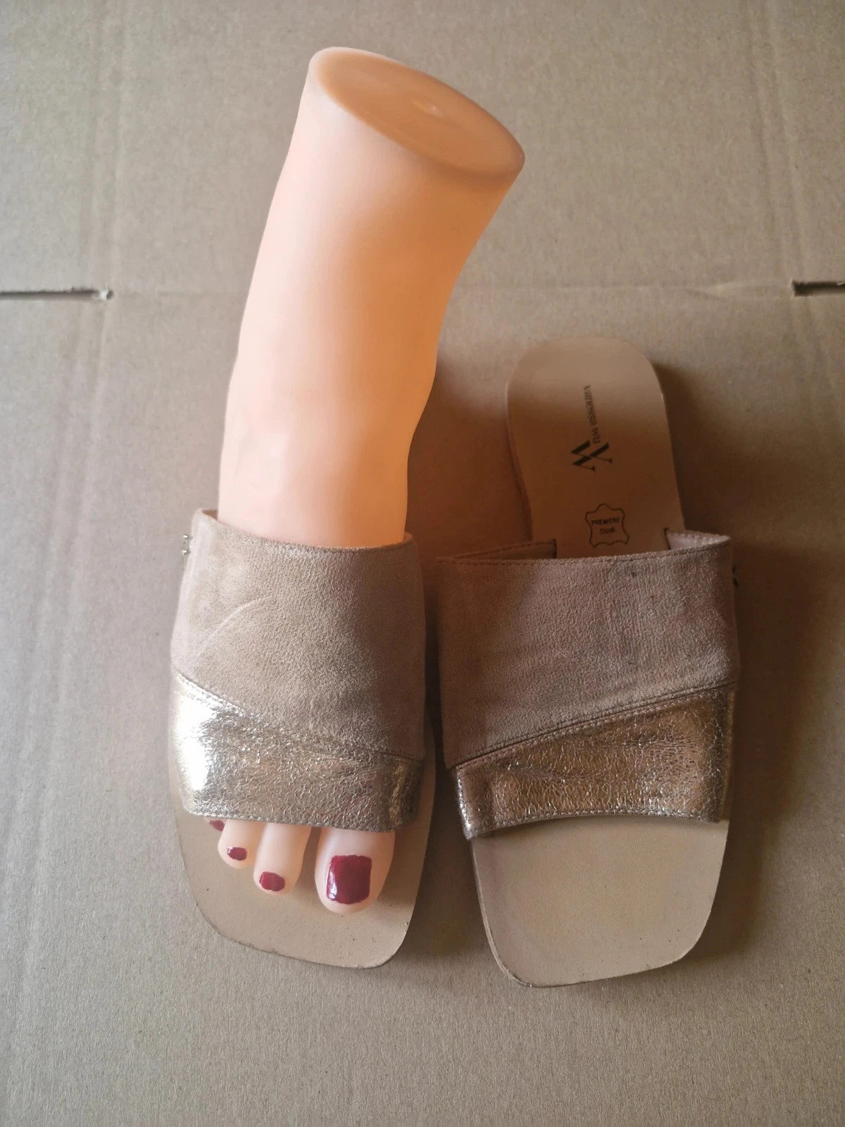 Mules Vanessa Wu bege e dourada - Tamanho 36 – photo 2